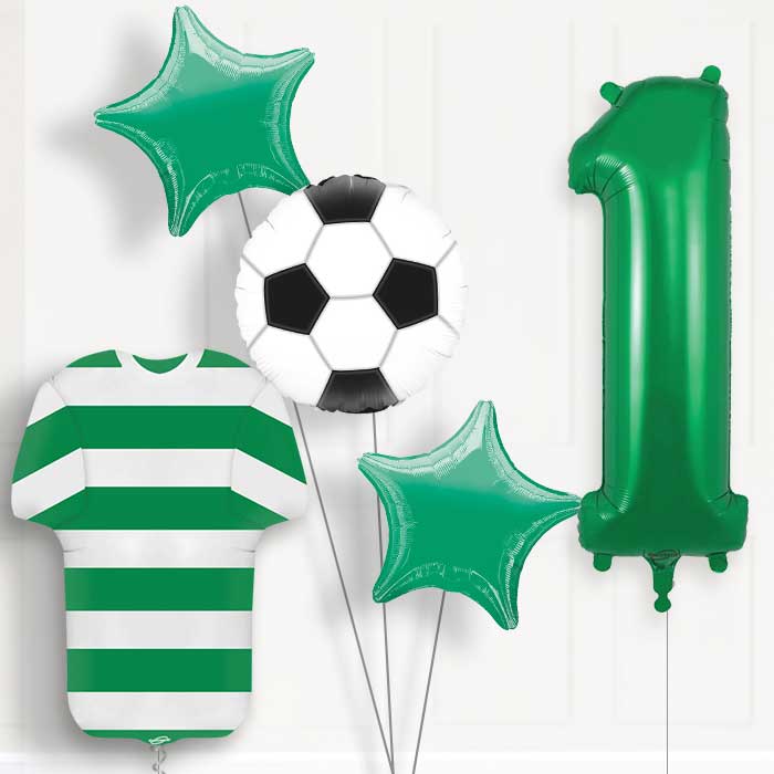 Green and White Hoop Football Shirt Birthday Package Choose Your Number