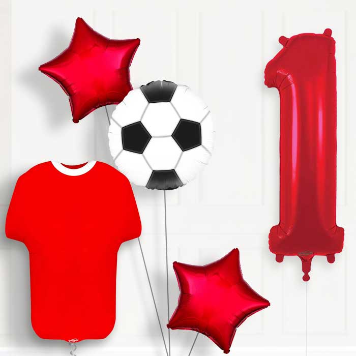 Red Football Shirt Birthday Package Choose Your Number