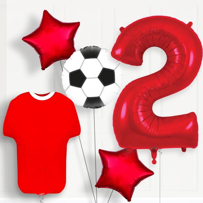 Red Football Shirt Birthday Package Choose Your Number
