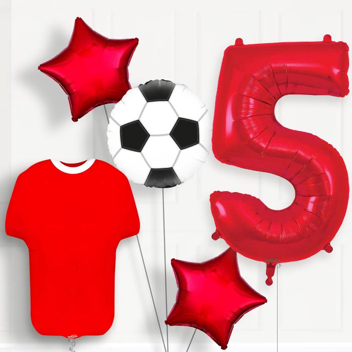 Red Football Shirt Birthday Package Choose Your Number