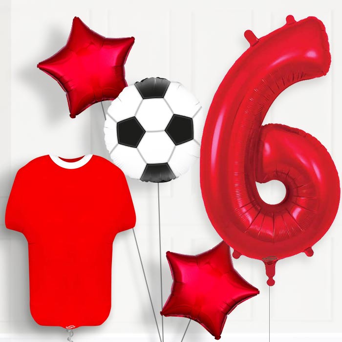 Red Football Shirt Birthday Package Choose Your Number