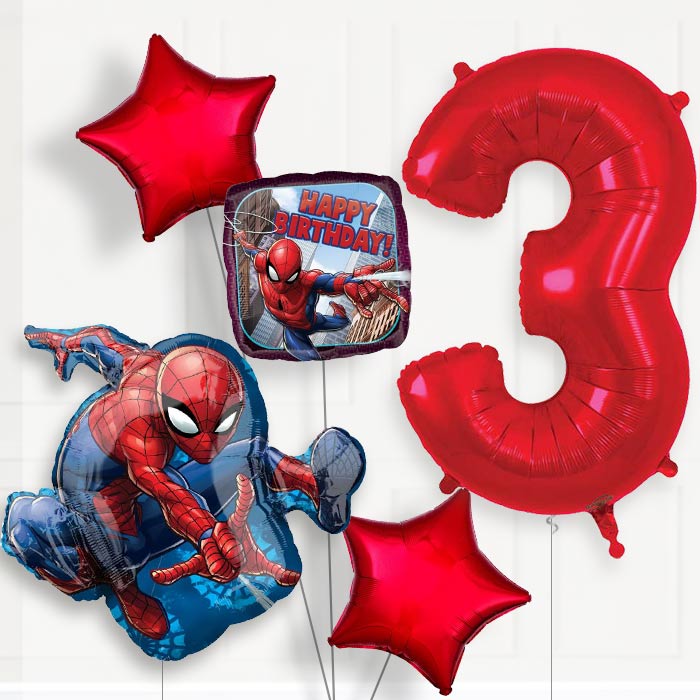 Spiderman Birthday Balloon Package Choose Your Number
