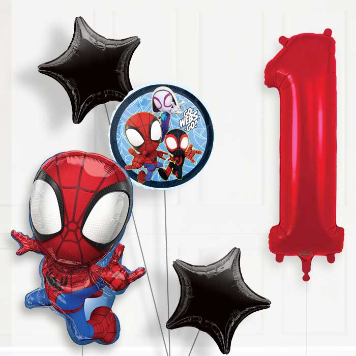 Spidey and his Amazing Friends Birthday Balloon Package Choose Your Number