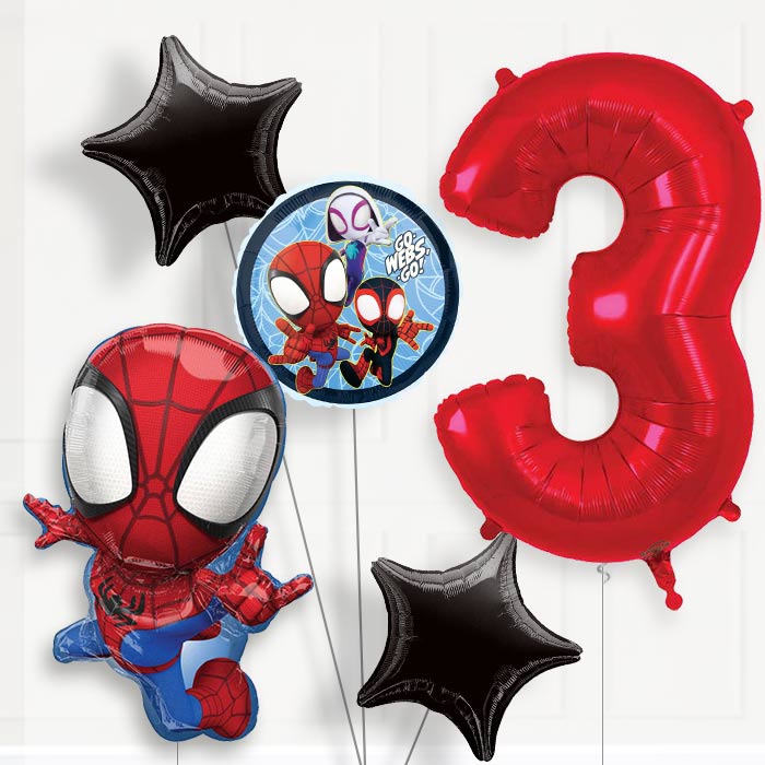 Spidey and his Amazing Friends Birthday Balloon Package Choose Your Number