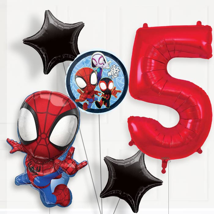 Spidey and his Amazing Friends Birthday Balloon Package Choose Your Number