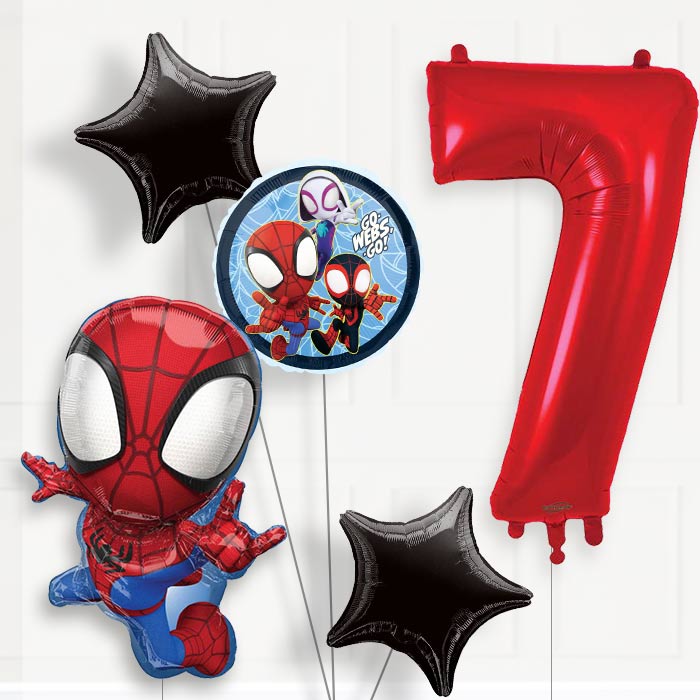 Spidey and his Amazing Friends Birthday Balloon Package Choose Your Number