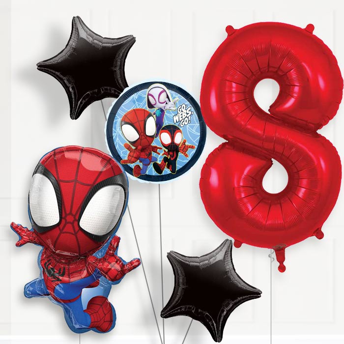 Spidey and his Amazing Friends Birthday Balloon Package Choose Your Number