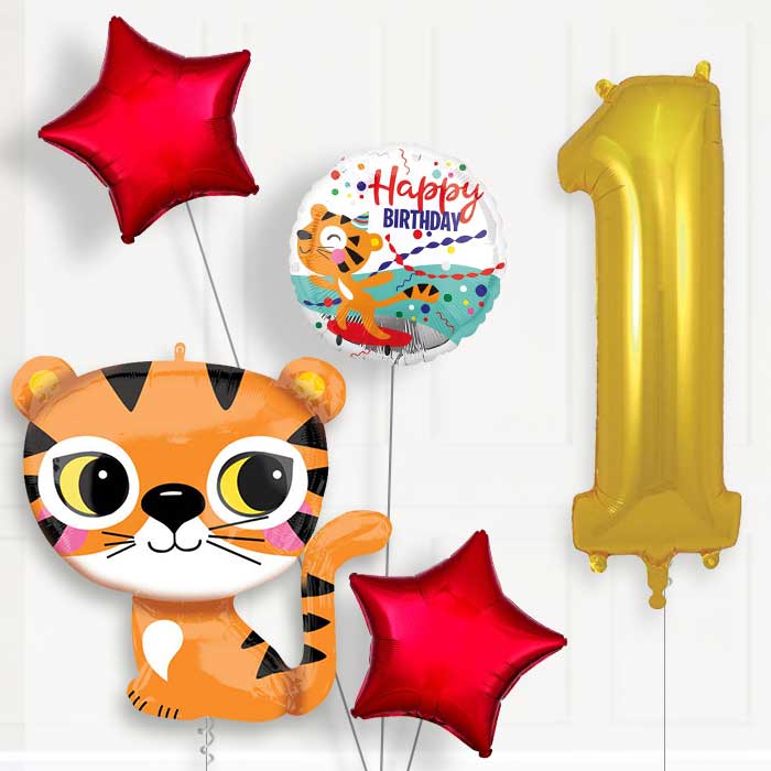 Tiger Birthday Balloon Package Choose Your Number