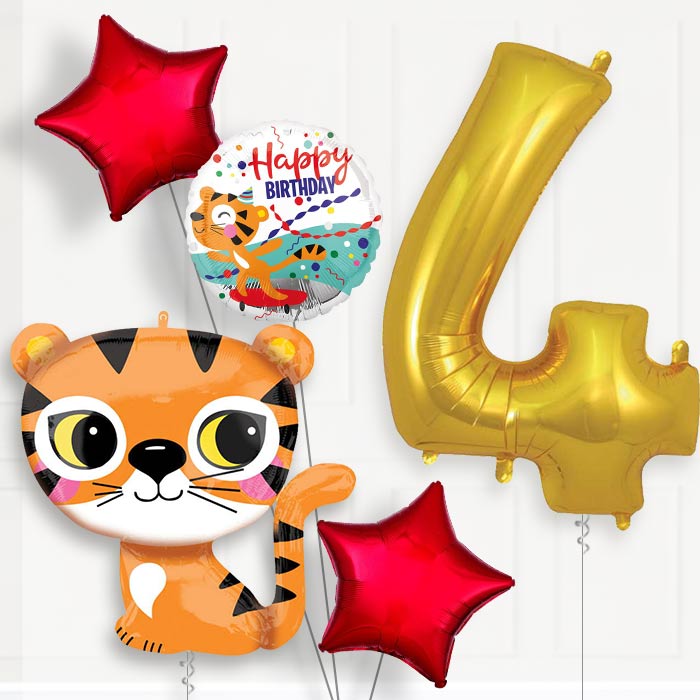 Tiger Birthday Balloon Package Choose Your Number