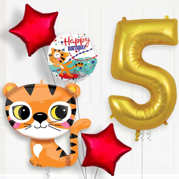 Tiger Birthday Balloon Package Choose Your Number