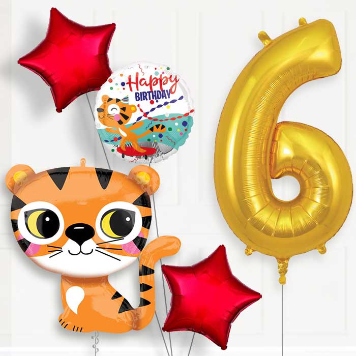 Tiger Birthday Balloon Package Choose Your Number