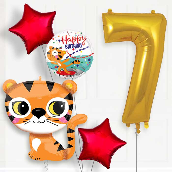 Tiger Birthday Balloon Package Choose Your Number