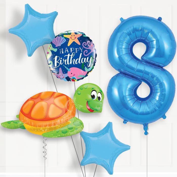 Sea Turtle Birthday Balloon Package Choose Your Number