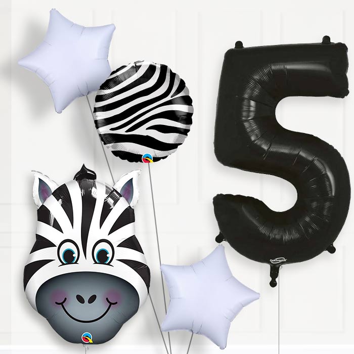 Zebra Birthday Balloon Package Choose Your Number