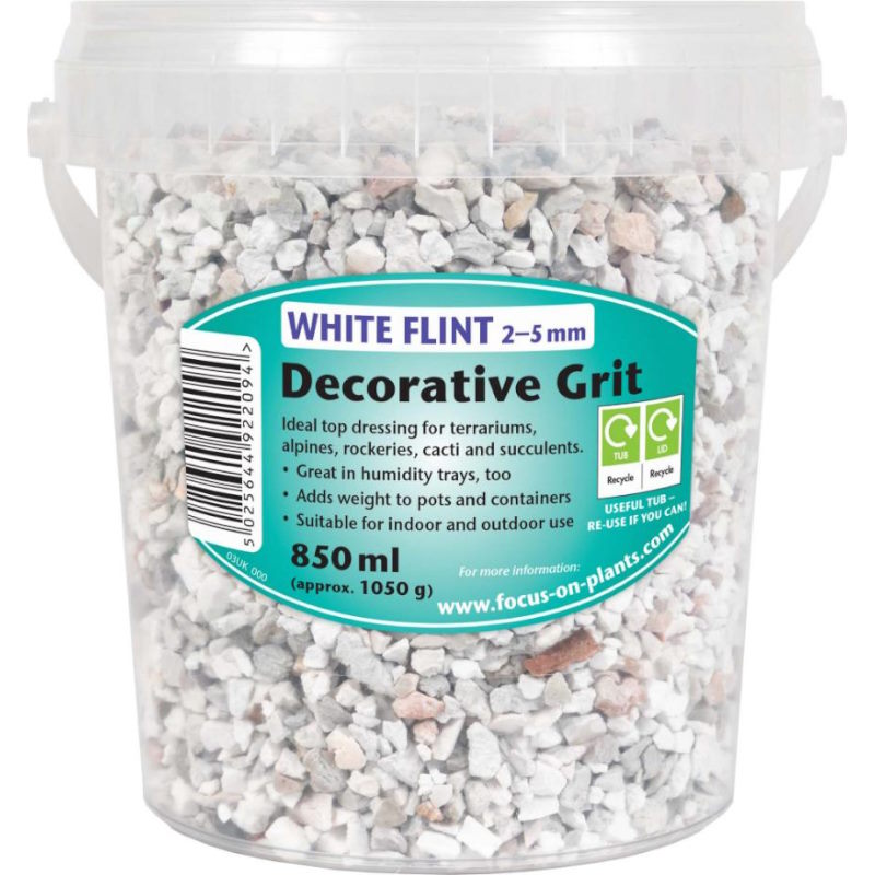White Flint Decorative Stones for Plant Pots 2-5 mm 850 ml