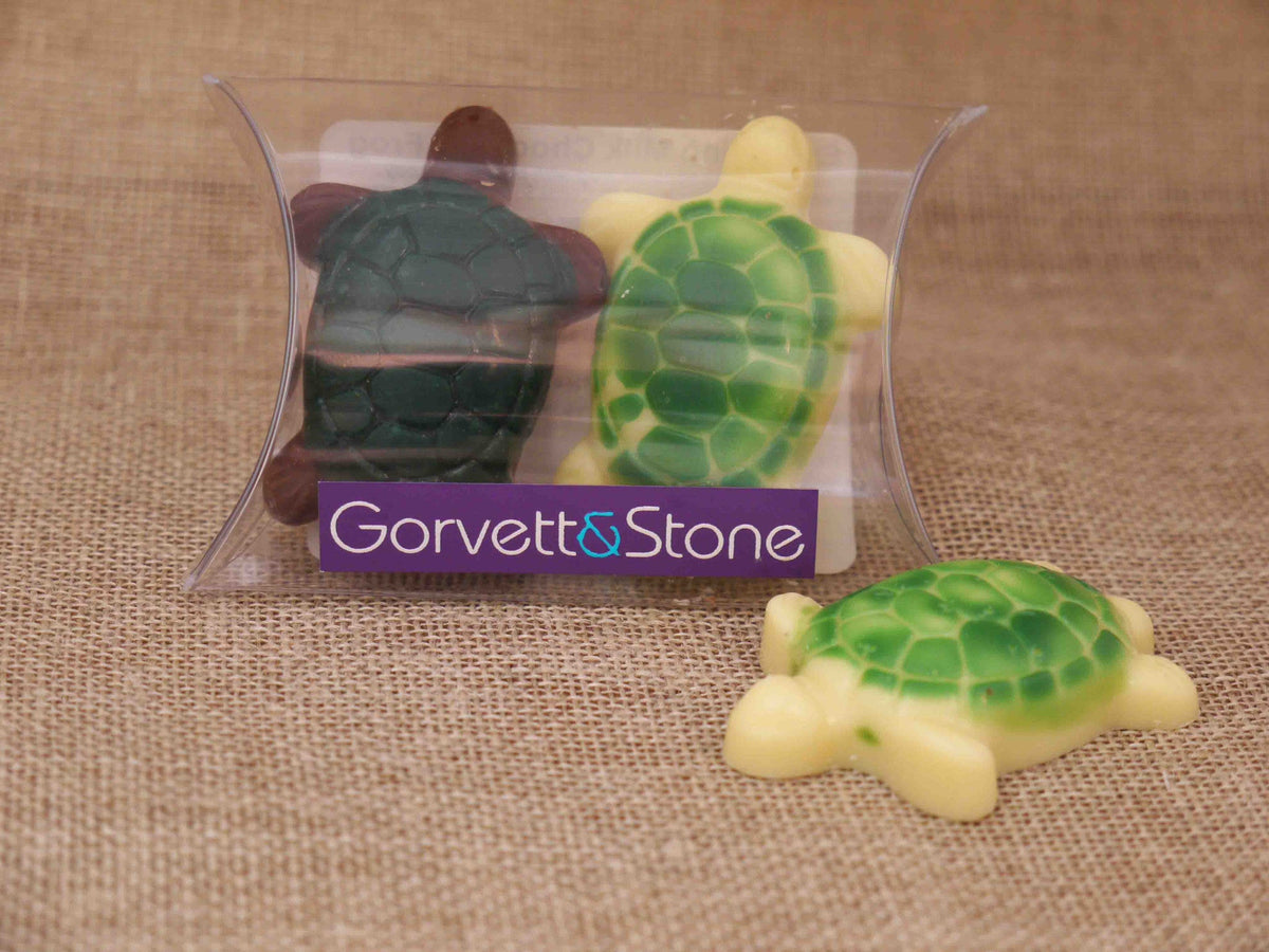 Decorated Chocolate Turtles in Milk and White Chocolate