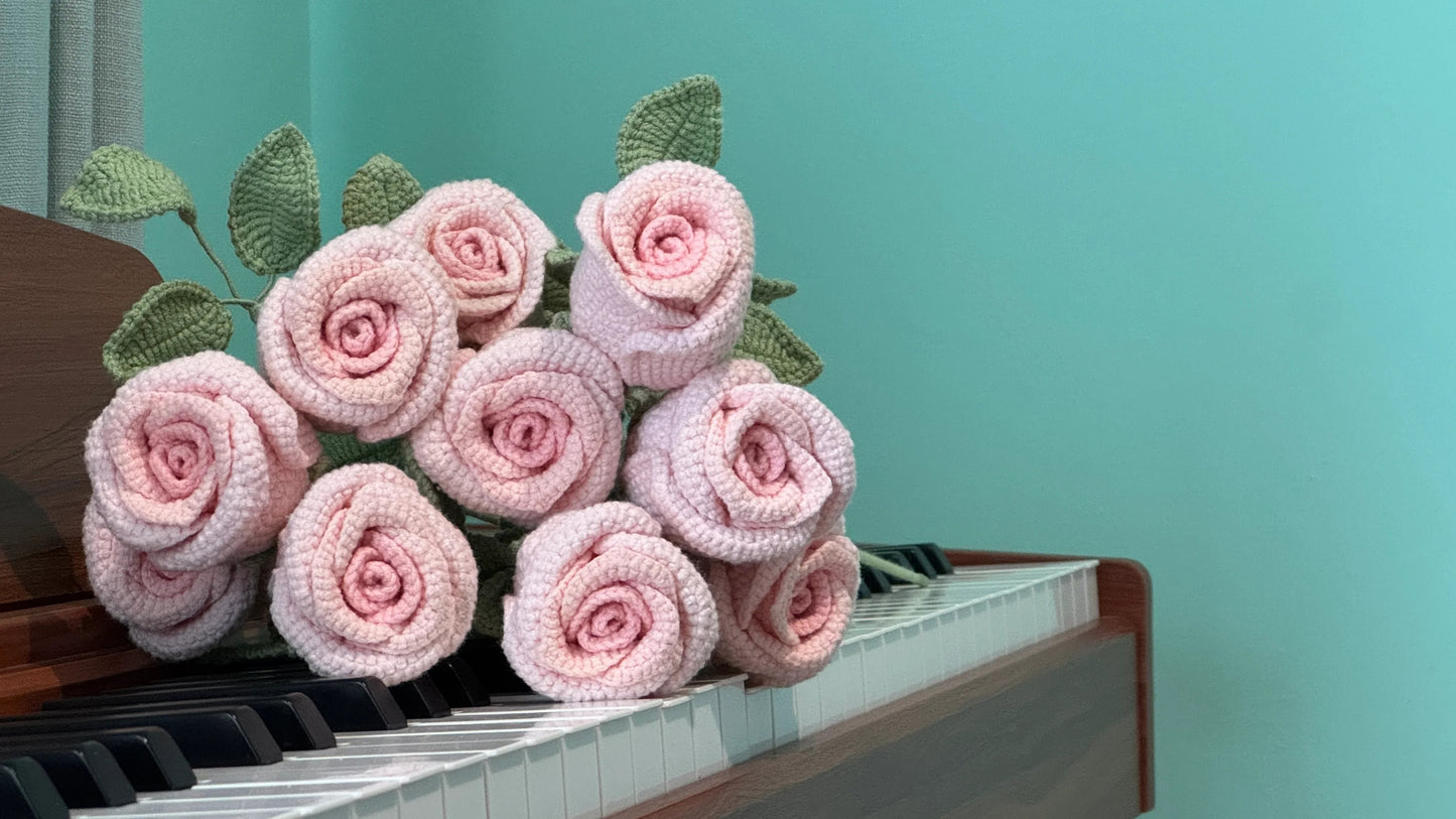 Handmade Single Crochet Rose Gift