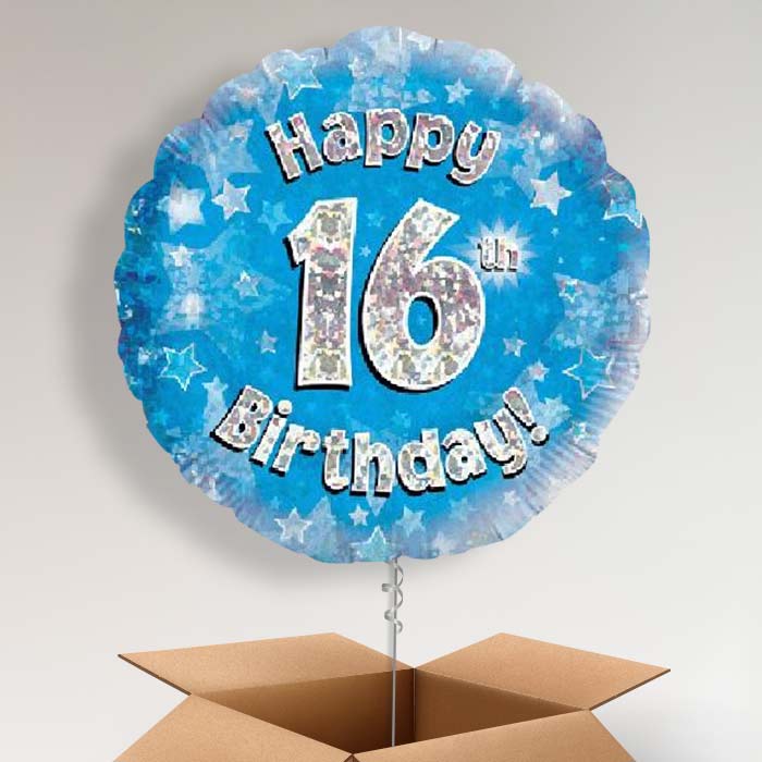 Blue Stars 16 Birthday Balloon in a Box - 1 Balloon | Small Indoor Plants