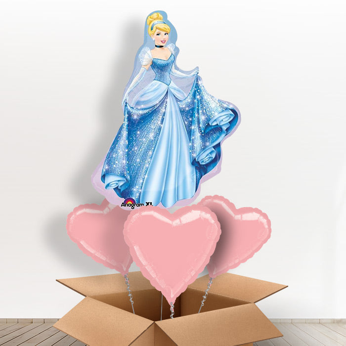Giant Cinderella Balloons in a Box Gift - With 3 Themed Balloons | Small Indoor Plants