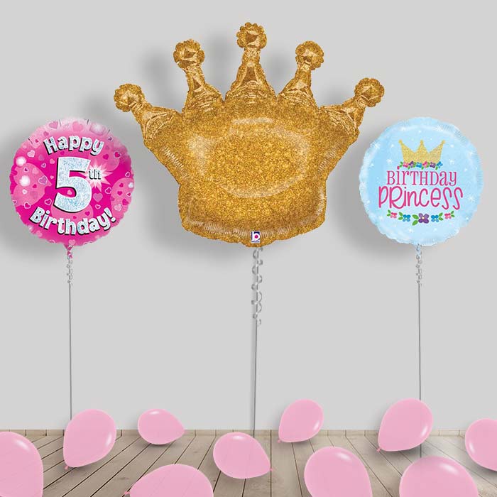 Princess Balloons Display Package in a Box - 5th Birthday | Small Indoor Plants
