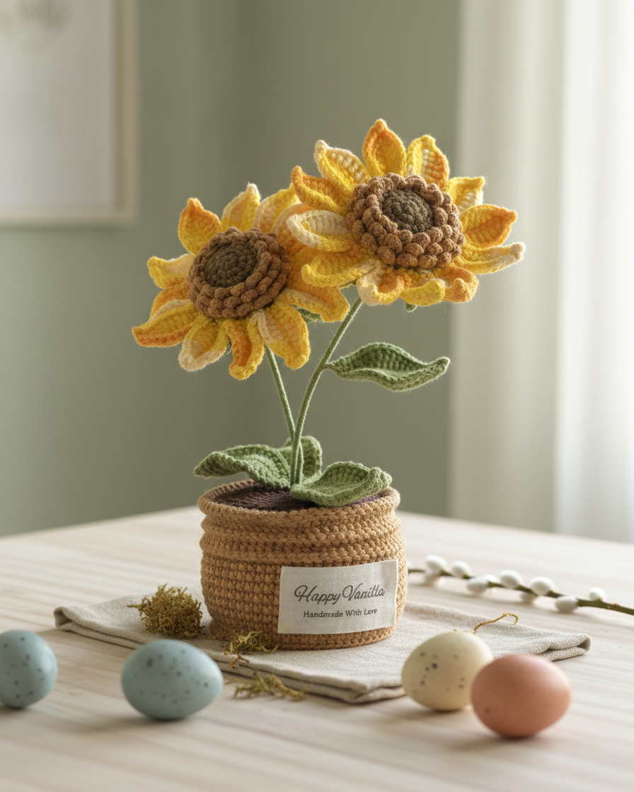 Sun-Chaser Sunflower Handmade Sunflower Crochet Gift