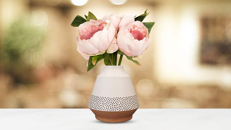 Artificial Peonies in Vase