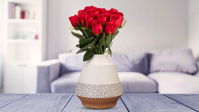 Artificial Roses in Vase