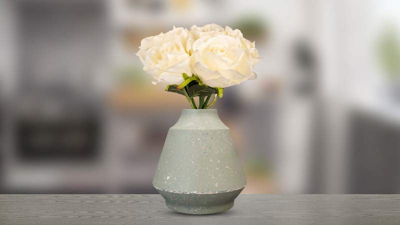 Cream Artificial Flowers in Vase