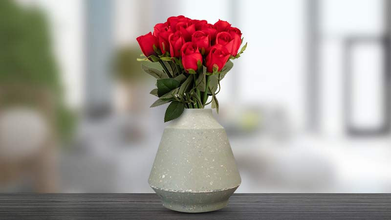 Red Artificial Flowers in Vase