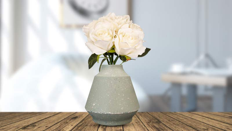 White Artificial Flowers in Vase