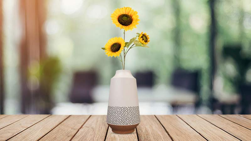 Yellow Artificial Flowers in Vase