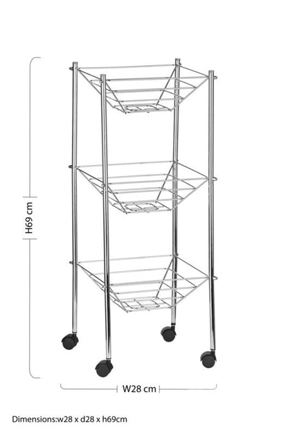 3 Tier Storage Cart with Wheels | Mara