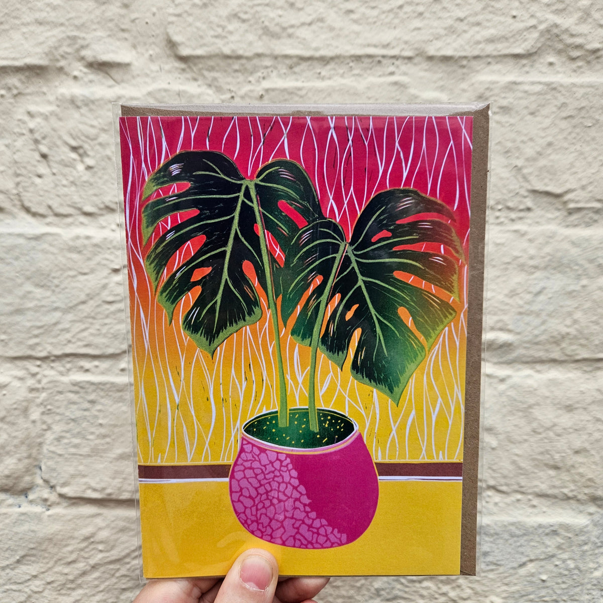 Linocut Greeting Cards House Plant Designs by EJ Sparkles