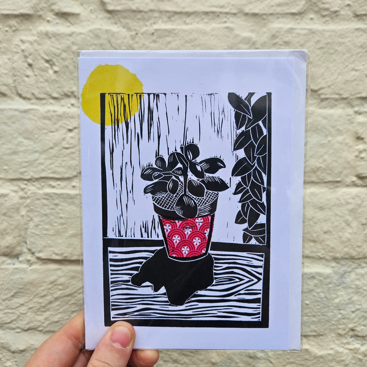 Linocut Greeting Cards House Plant Designs by EJ Sparkles