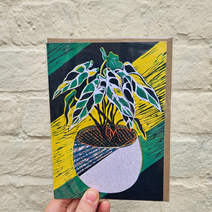 Linocut Greeting Cards House Plant Designs by EJ Sparkles