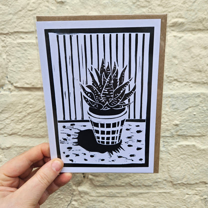 Linocut Greeting Cards House Plant Designs by EJ Sparkles