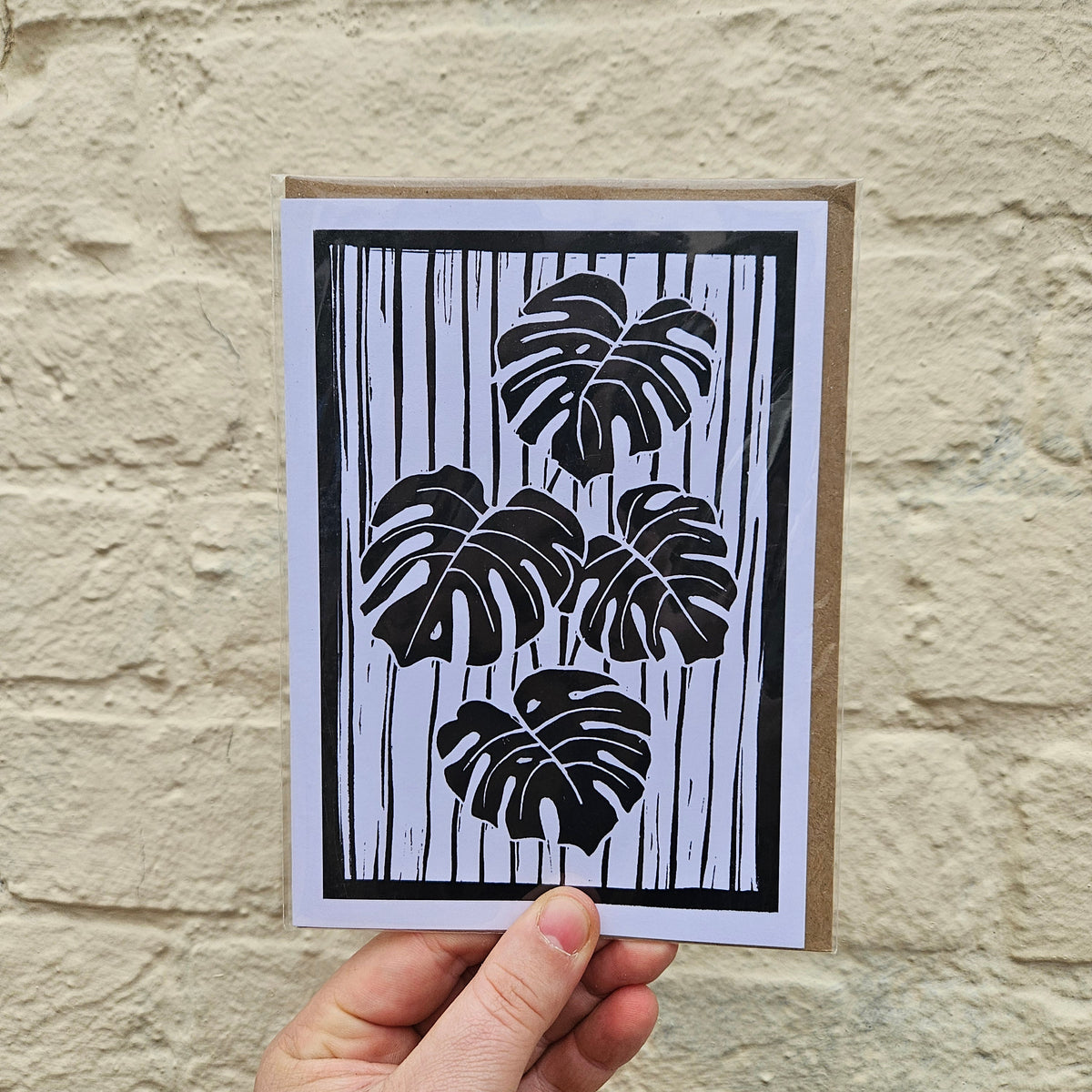 Linocut Greeting Cards House Plant Designs by EJ Sparkles