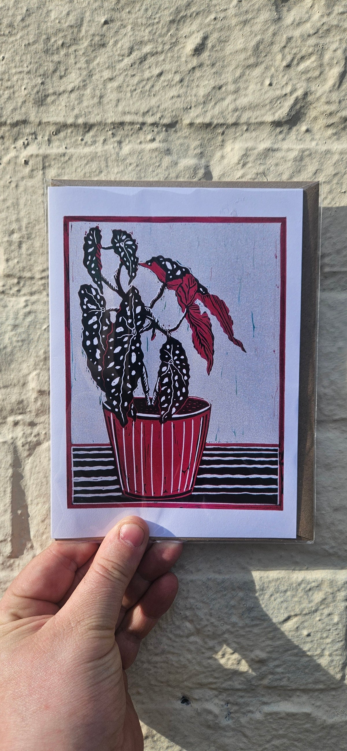 Linocut Greeting Cards House Plant Designs by EJ Sparkles