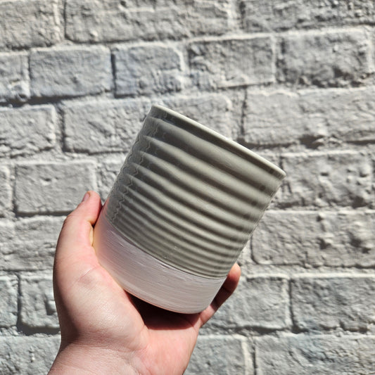 Ribbed Ceramic House Plant Pots
