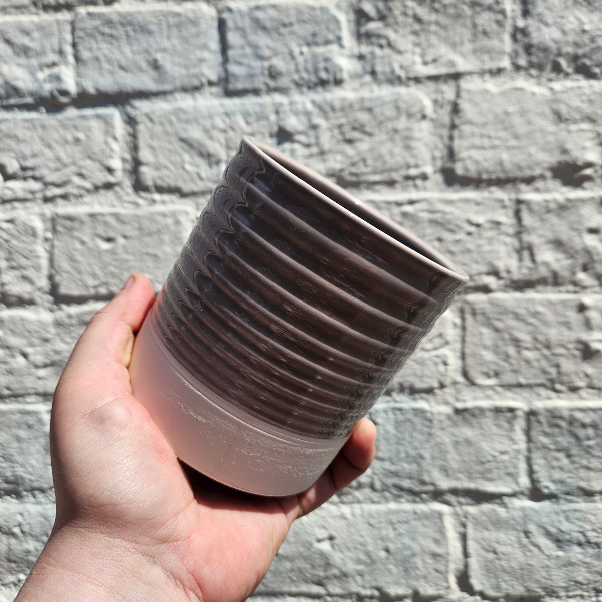 Ribbed Ceramic House Plant Pots