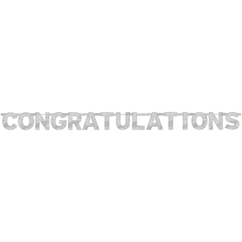 Silver Congratulations Letter Banner