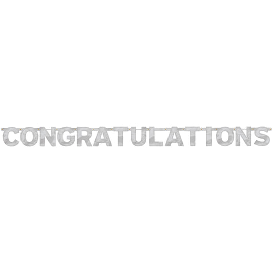 Silver Congratulations Letter Banner