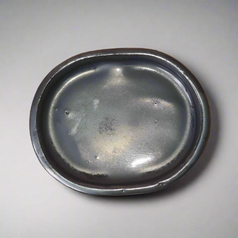 12cm Glazed Drip Tray | Oval | Silver