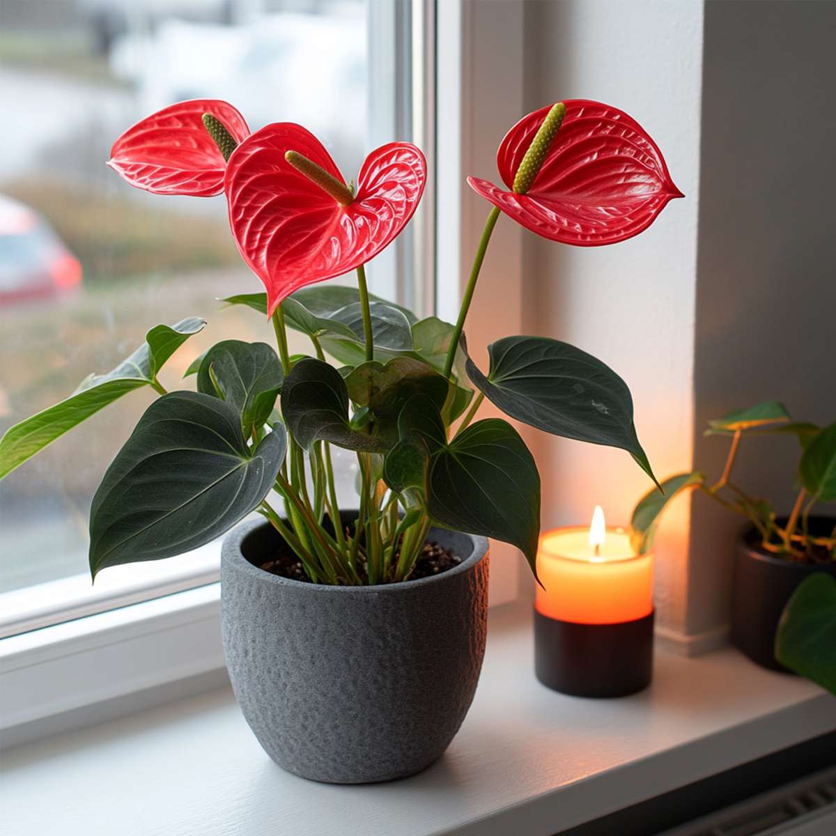 Anthurium Flamingo Flower Plant Royal Champion - Height 35-45cm