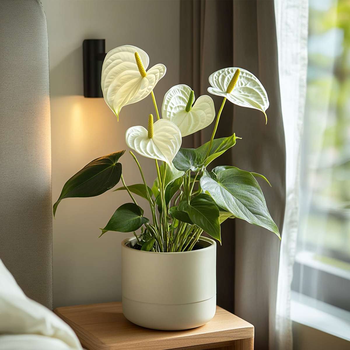 Anthurium Alpine White Laceleaf Houseplant - Height 40-55cm