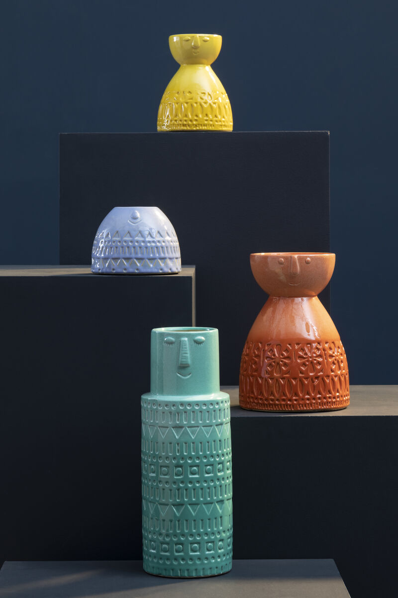 Small Yellow Face Vase | Visage