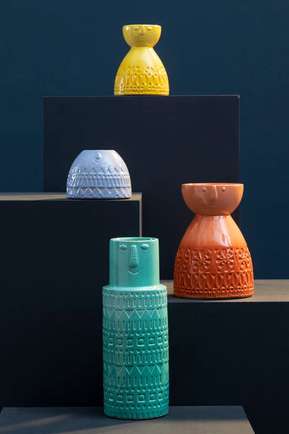 Small Yellow Face Vase | Visage
