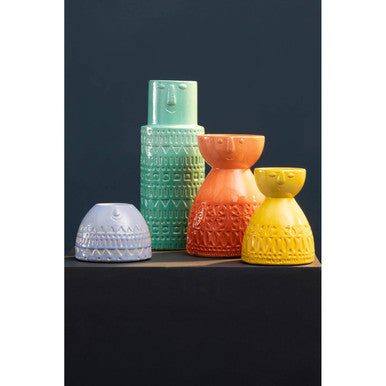 Small Yellow Face Vase | Visage