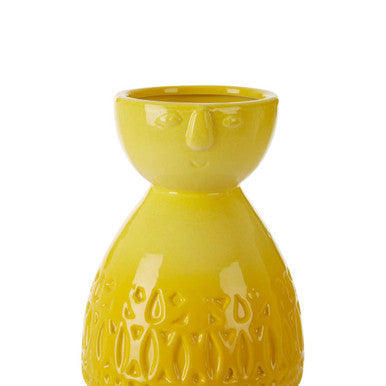 Small Yellow Face Vase | Visage