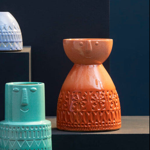 Medium Coral Face Vase | Visage